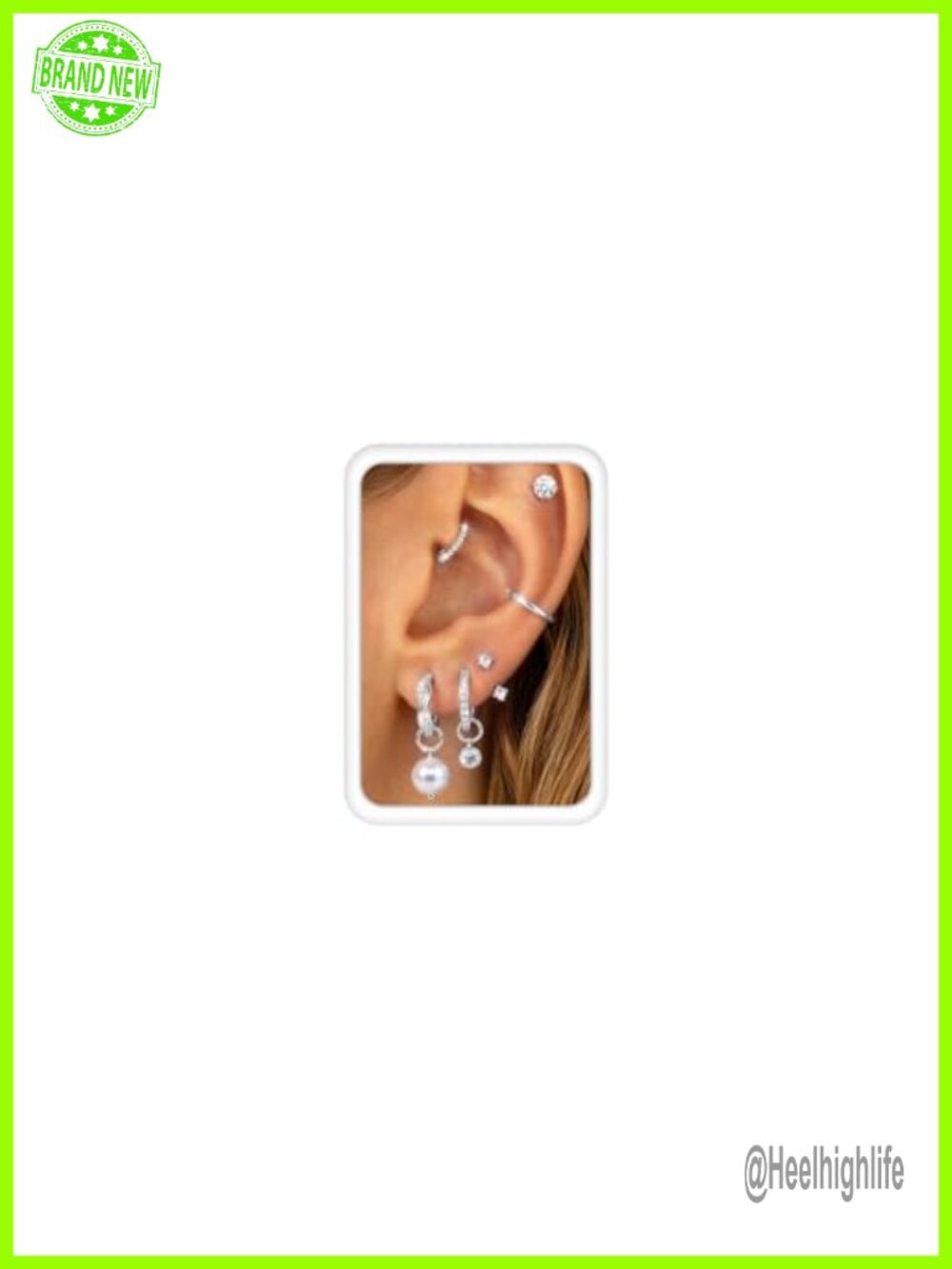 6 Pair Earring Stack Set 14K Gold Plated Hoop Stud Cartilage Hypoallergenic